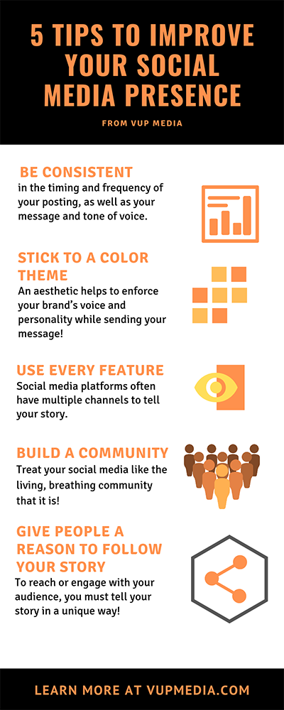 5 Tips To Improve Your Social Media Presence Vup Media 5535